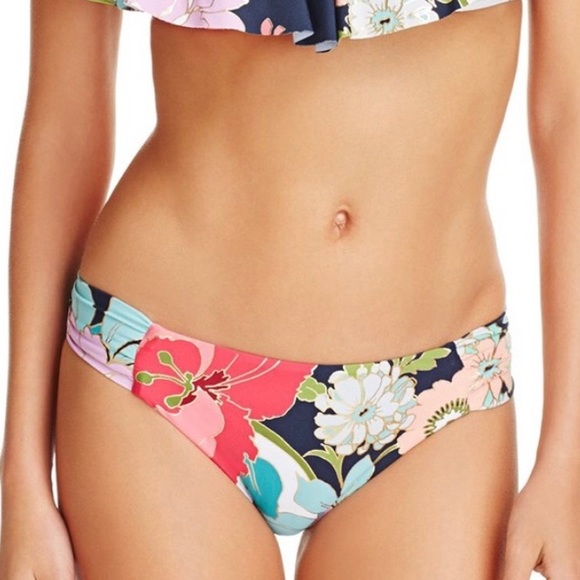 NWT Trina Turk royal botanical floral bikini TOP - Picture 9 of 10